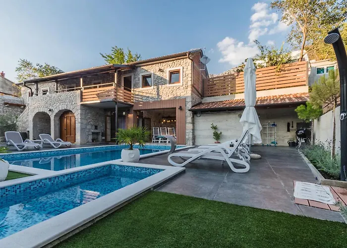 Luxury With Pool, Large Garden In The Countryside - By Traveler Tourist Agency Krk- Id 2204 *