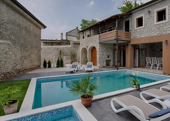 Luxury With Pool, Large Garden In The Countryside - By Traveler Tourist Agency Krk- Id 2204 Tribalj (Primorsko-Goranska)